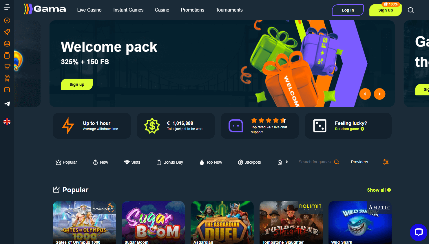 Игровой каталог Gama Casino